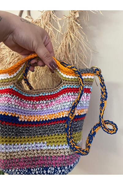 örgü HEYBE TORBA ÇANTA 28x22CM