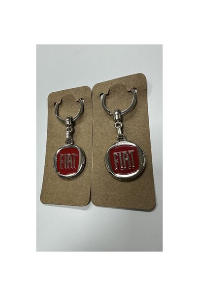 STİLİX GARAGE Metal Car Keychain with Fiat Logo 2 Pieces