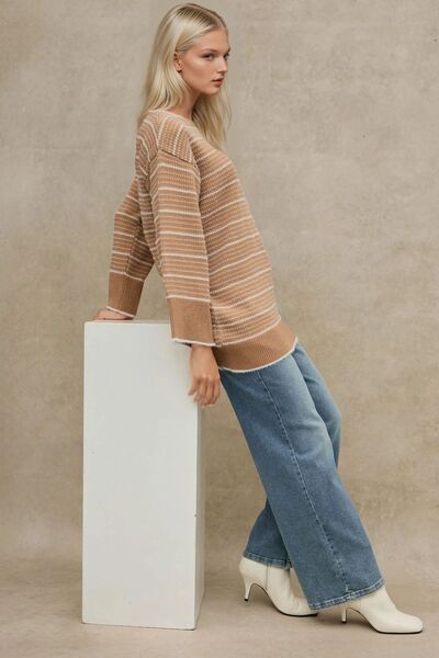 Hiccup Pulover cu gât în ​​dungi