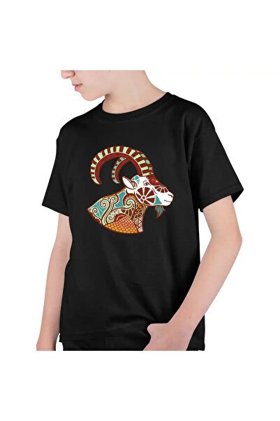 OEM Tricou Copii Baieti Capricorn Zodiac Horoscop Mandala Astrologie