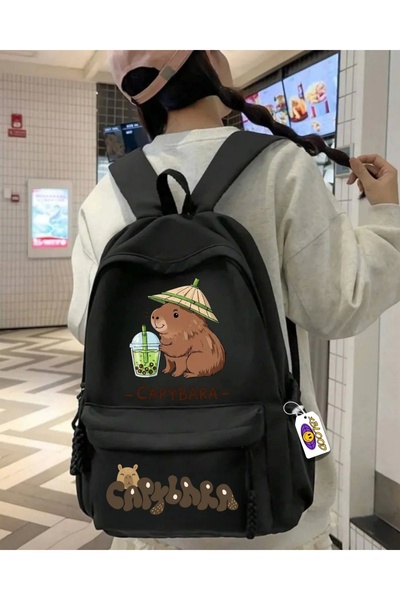 1blood Rucsac școlar Capybara cu imprimeu
