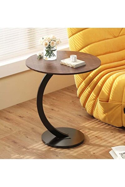 Generic طاولة قهوة صغيرة مستديرة متحركة فاخرة من DubaiGallery Light للشقق الص...