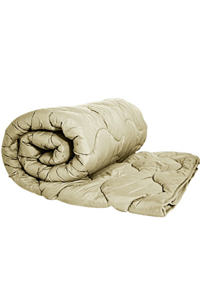 PATONE Winter quilt, quilted, wool, polycotton cover, 140x210cm, for single bed, khaki