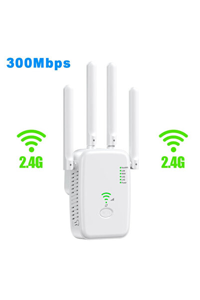 Kebidumei US Plug 2.4G 300Mbps White 1200Mbps Wireless WiFi Repeater Wifi Signal Booster Dual-Band 2.4G 5G WiF