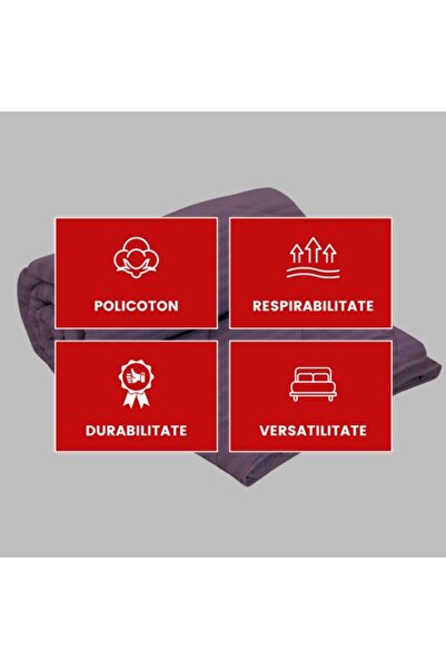 PATONE Winter quilt, 140x210cm, 100% natural wool, polycotton damask, quilted, lilac