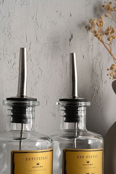 KHAKMA Paslanmaz Çelik Yağdanlık Başlığı, 2'li set | Şişe dökücü, yağdanlık kapağı