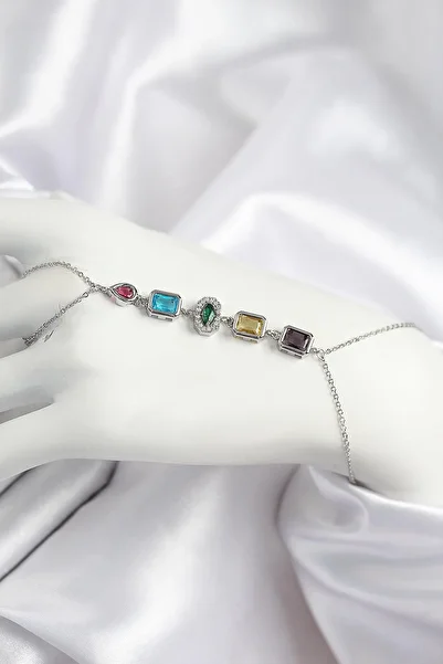 Celira Brass Colored Zircon Stone Model Silver Color Şahmeran Ns0200