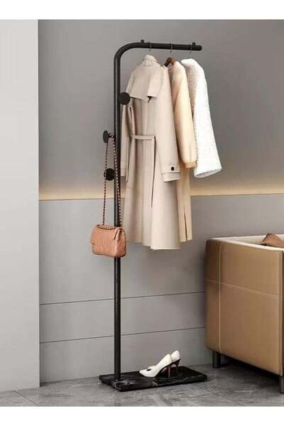 Generic XiuWoo Metal coat rack with natural marble base durable and easy to clean freestanding suitable for