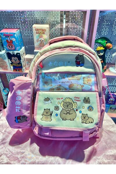 Wisevelya Pink Capybara Backpack