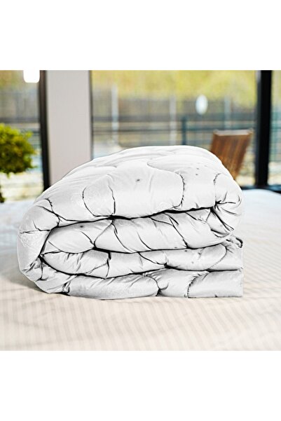 PATONE Winter quilt, quilted, wool, polycotton cover, 160x210cm, for single bed, white