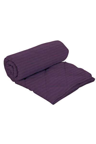 PATONE Winter quilt, 140x210cm, 100% natural wool, polycotton damask, quilted, dark purple