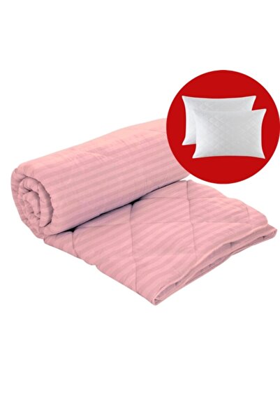 PATONE Winter duvet set, wool, polycotton damask, 180x210cm, quilted, pink wi...