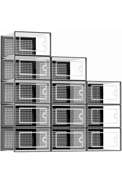 Generic DUNISO 12 Pack Shoe Storage Boxï¼ŒClear Plastic Stackable Sneaker Containers Bins with Lidsï¼Œ Savi