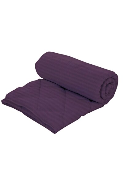 PATONE Winter duvet set, wool, polycotton damask, 200x220cm, quilted, dark purple with 2 pillowcases 50x70cm