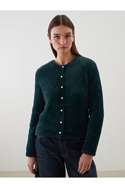 LC Waikiki LCW Modest YENİ SEZON Bisiklet Yaka Kadın Triko Hırka