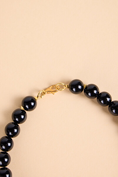 BEAD COLLAR SİYAH İNCİ BONCUKLU HAYALET VE PATİ CHARMLI KEDİ KÖPEK TASMASI/ KOLYESİ