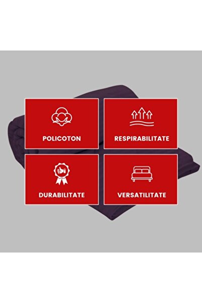 PATONE Winter quilt, 200x220cm, 100% natural wool, polycotton damask, quilted, dark purple