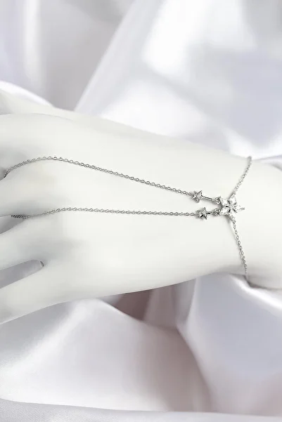 Celira Brass Zircon Stone Star Model Silver Color Shahmeran Ns0187