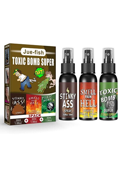 Generic 3 قطع بخاخ غازات قوي جدًا 30 مل بخاخ قوي الرائحة غير سام قنبلة غازات أشياء مضحكة
