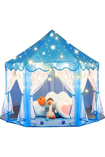 Generic MOMENT Princess Castle Play Tent For Kids Large Kids Play Tents Hexagon Playhouse With Star Lights