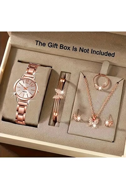 Ayzen 6 parça saat&takı seti