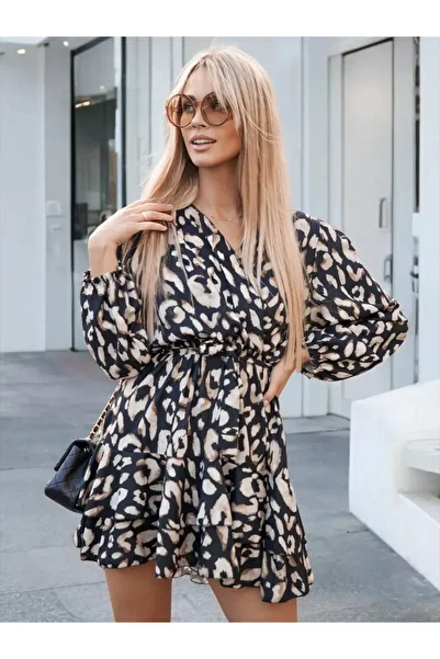 UniqueStore.ro Short leopard print dress and ruffled skirt