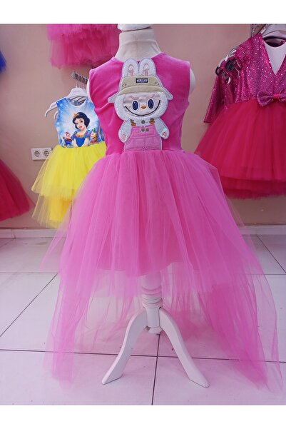 Niliya çocuk giyim Kuyruklu kadife labubu tütü elbise