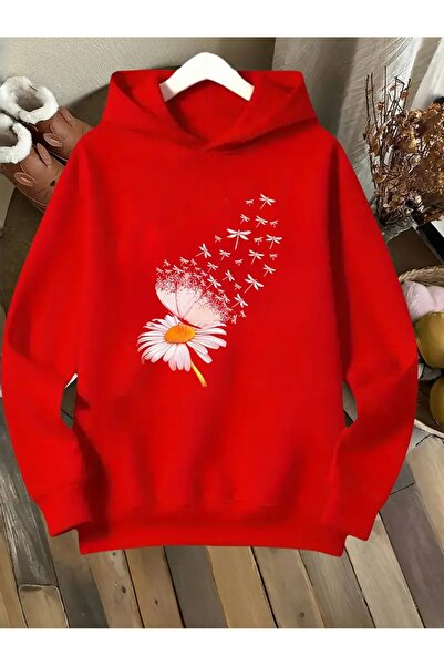 oneagılyazı Iarna cu glugă Swea tricou , Copilul Daisy Butterfly cu imprimeu