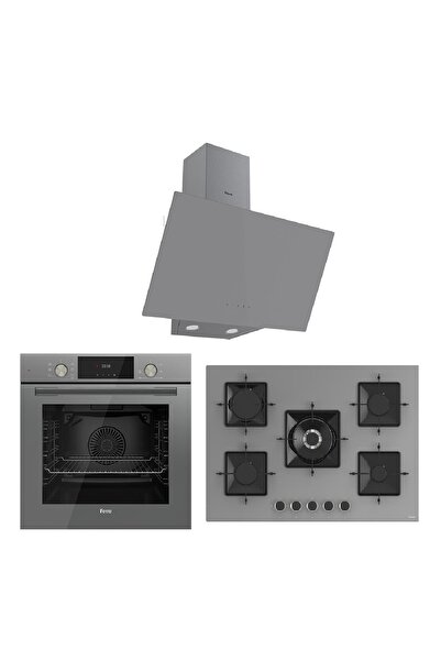Ferre Flowart SS Serisi Gri Ankastre Set (d079+ss038+qms63cpr)