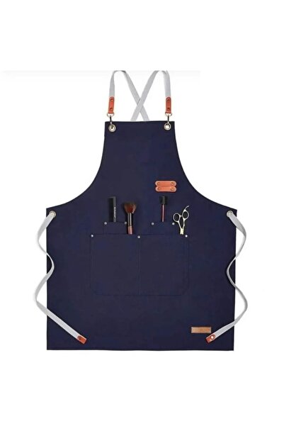 teknotrust Lacivert askılı çok amaçlı şef ve sanatçı önlüğü, şık ve kullanışl...