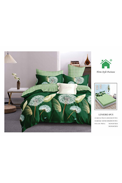 FIONNA.RO Finet Bed Linen With Elastic - Dandelion Green And Reed