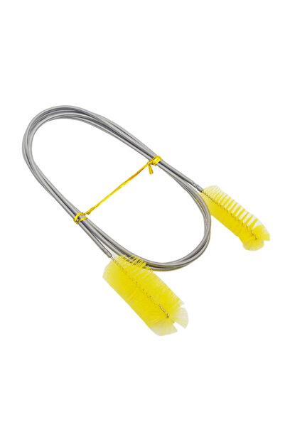 Choice1 فرشاة تنظيف حوض السمك الصفراء بطول 155 سم لخرطوم الماء وأنبوب الهواء وأنبوب الزنبق من الفولاذ المقاوم للصدأ المرن