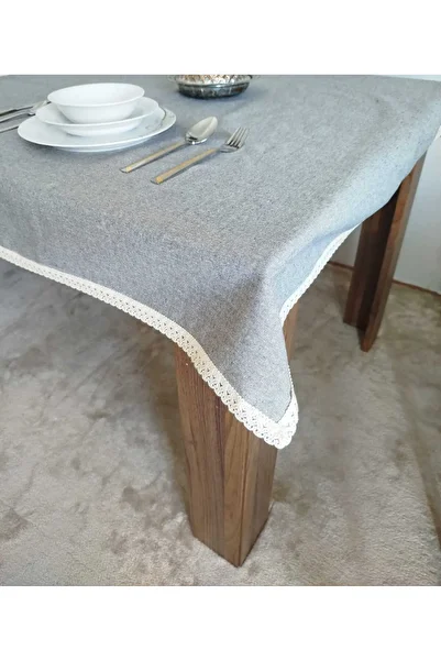 denizli hatırası Organic Linen Cotton Soft Easy Iron Cream Guipure Tablecloth