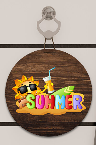 Dormot Digital Print Wood, Standard, Sun Summer Themed, Door Ornament, Wall Ornament