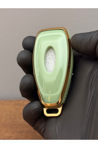 Luxe Aksesuarr Husa de protectie pentru chei din silicon cu 3 butoane, compatibila cu Ford Fiesta, Focus, Kuga, culoare verde