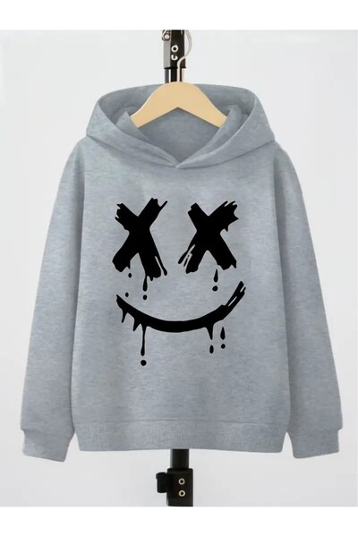 oneagılyazı Elegant gri pentru băieți cu glugă Swea tricou