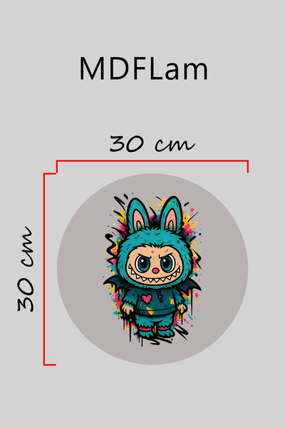 Dormot Digital Print Gray, Standard, Colorful Labubu Themed, Door Ornament, Wall Ornament