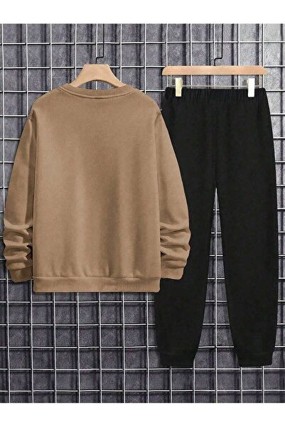 EYAX MODA BÜYÜK BEDEN BASKILI EŞOFMAN TAKIMI