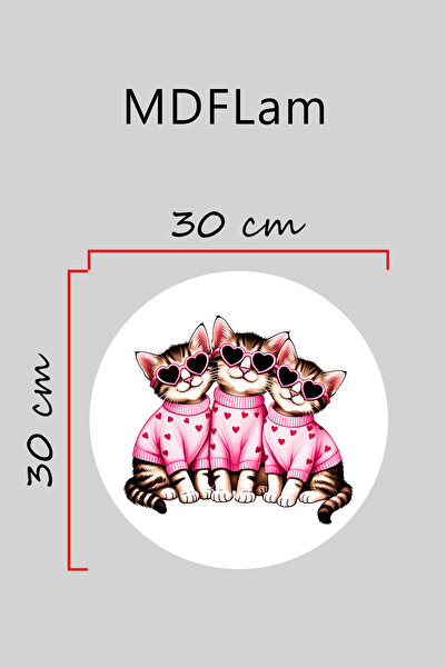 Dormot Ψηφιακή εκτύπωση Λευκό, Στάνταρ, Ροζ θέμα γάτες, Στολίδι πόρτας, Στολίδι τοίχου
