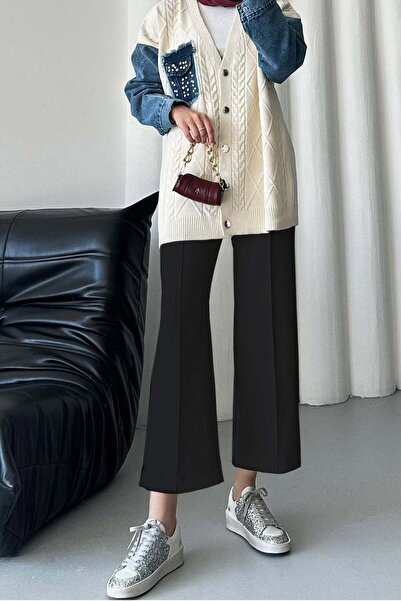 Rimel Moda بنطلون سكوبا أسود