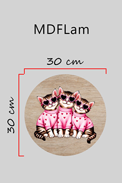 Dormot Digital Print Open Wooden, Standard, Pinkish Cats Themed, Door Ornament, Wall Ornament