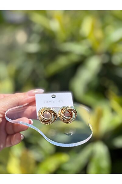 juuliee Altın Kaplama Örgü Düğüm Detaylı Knot Küpe