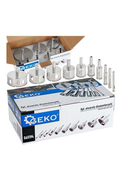 GEKO SET CAROTE DIAMANTATE PENTRU GRESIE SI FAIANTA 6-68MM 10 PIESE