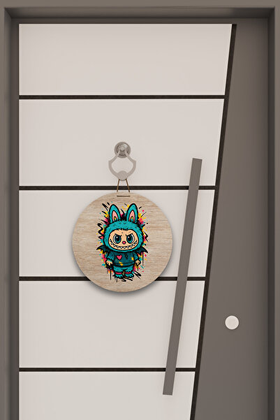 Dormot Digital Printing Open Wooden, Standard, Colorful Labubu Themed, Door Ornament, Wall Ornament