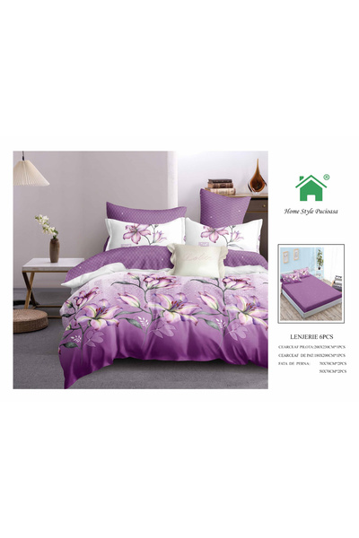 FIONNA.RO Fine Bed Linen With Elastic - Iris Purple