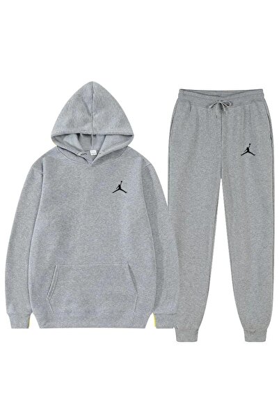 QWIM Gri Eşofman Sweat Takımı JORDAN Baskılı