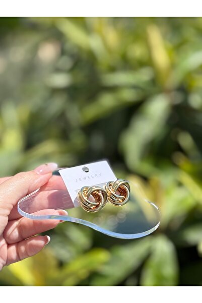 juuliee Altın Kaplama Örgü Düğüm Detaylı Knot Küpe