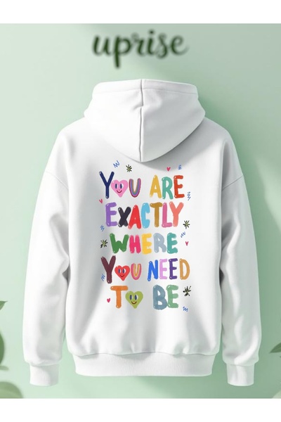 Vordevia Hanorac Motivation cu imprimeu Cotton 3 Thread O supradimensionat