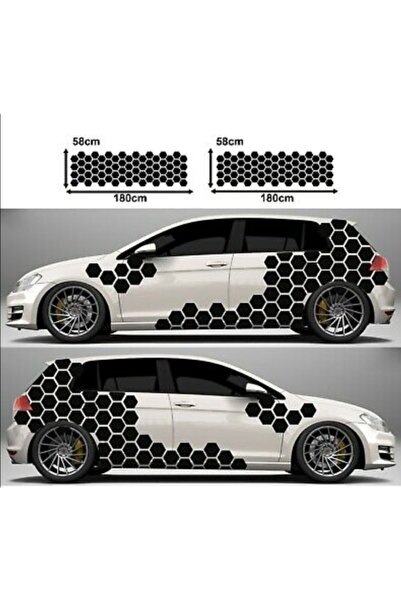 EYBA STİCKER ملصق سيارة على شكل خلية النحل 180/58 قطعتين