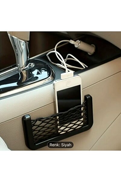 MOTTOMOR Car Organizer with Phone Holder, Mesh Pocket, Self-Adhesive, Multi-P...